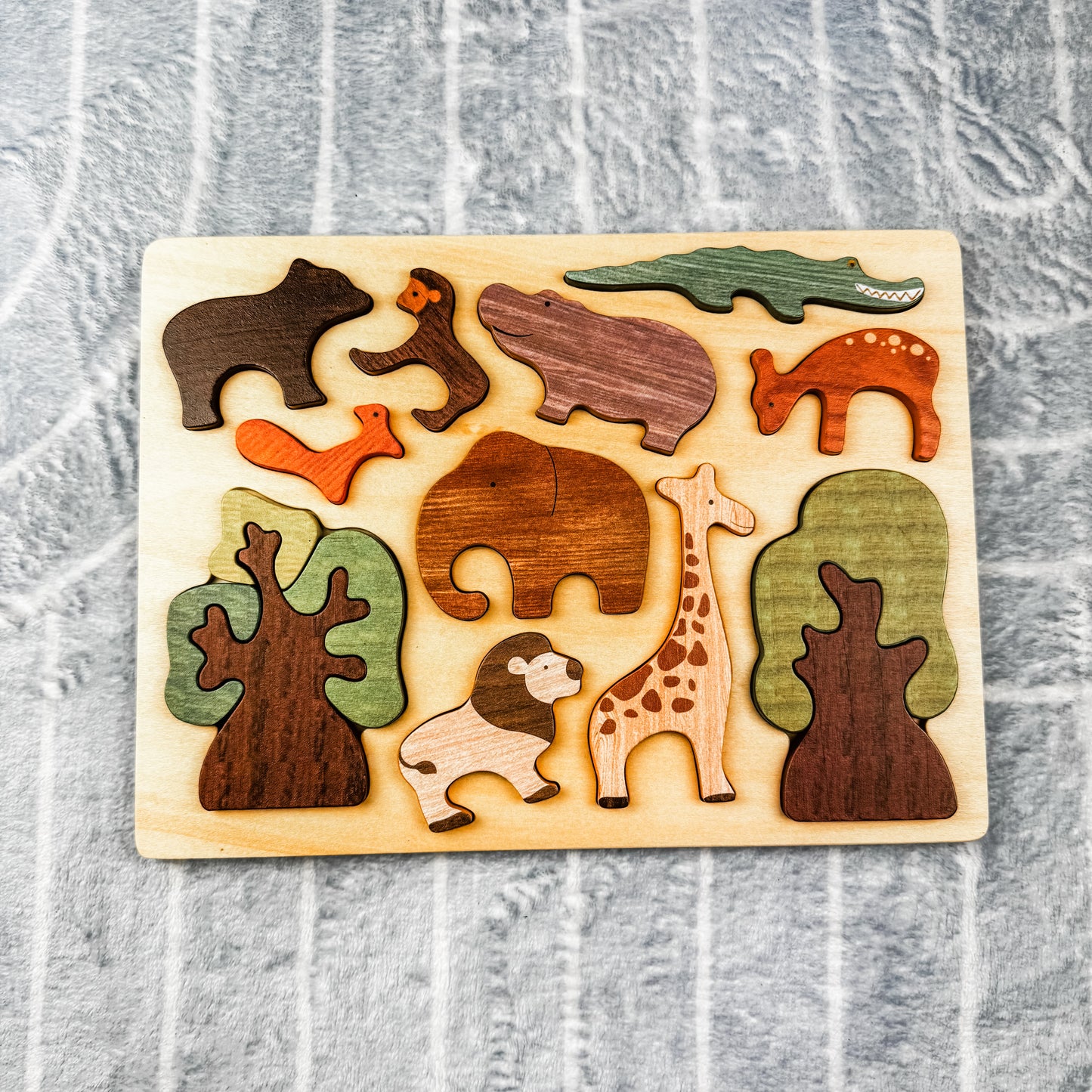 Wooden Forest Animal Travel Puzzle