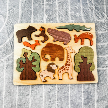 Wooden Forest Animal Travel Puzzle