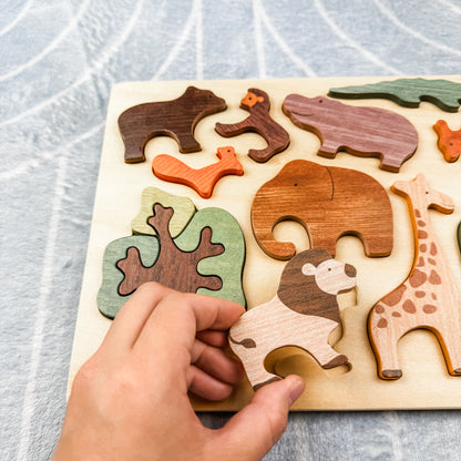 Wooden Forest Animal Travel Puzzle