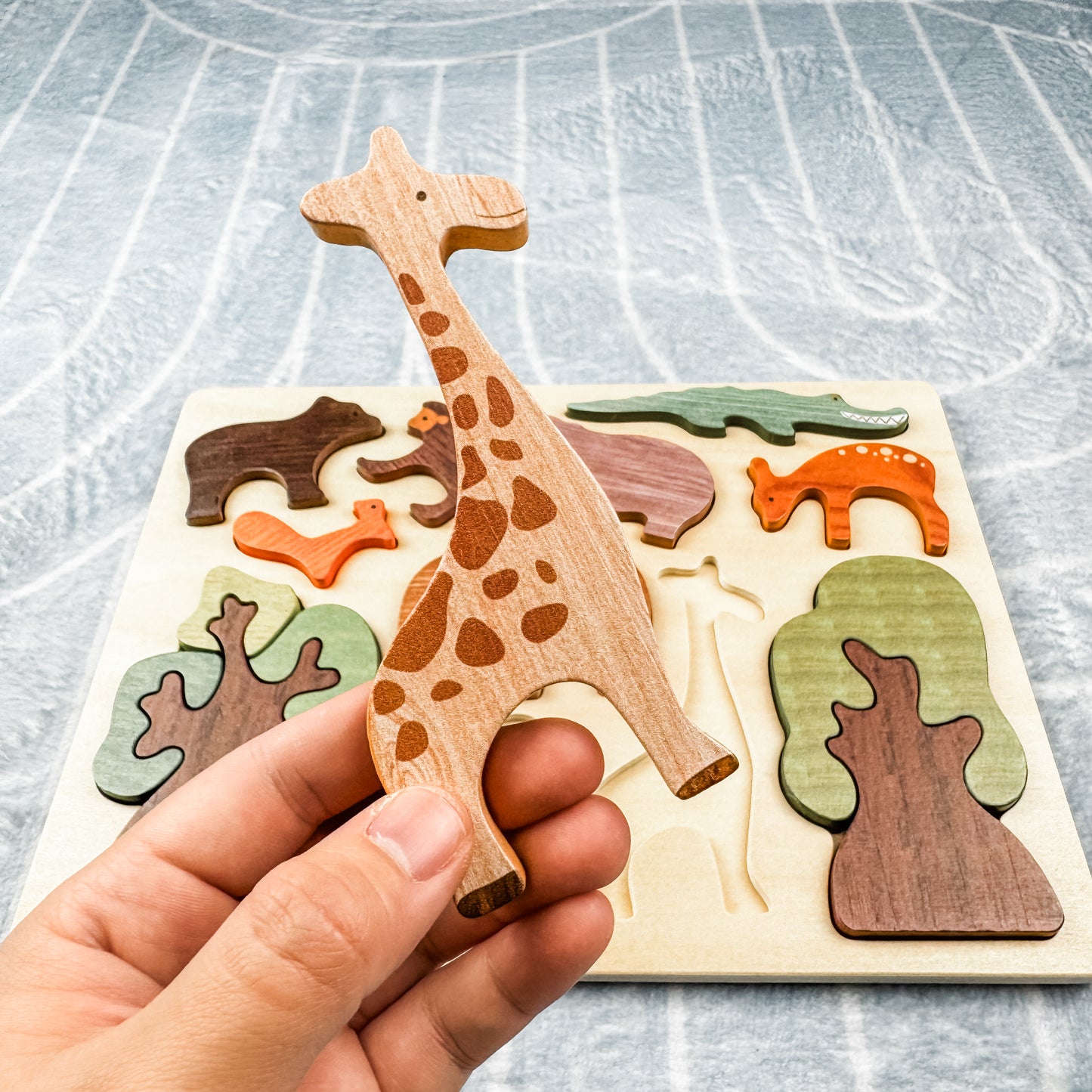 Wooden Forest Animal Travel Puzzle