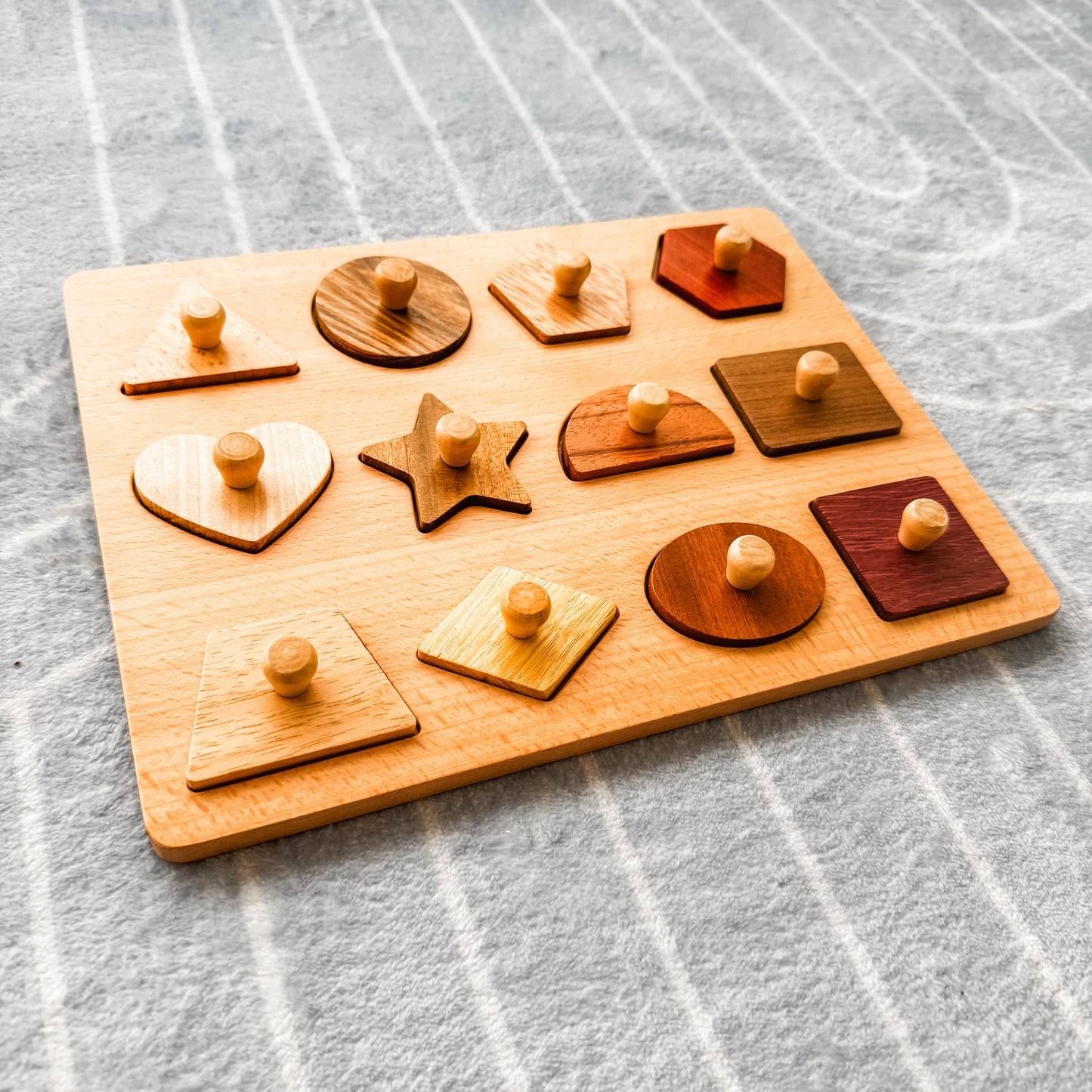Handcrafted Wooden Shape Puzzle 12 pieces