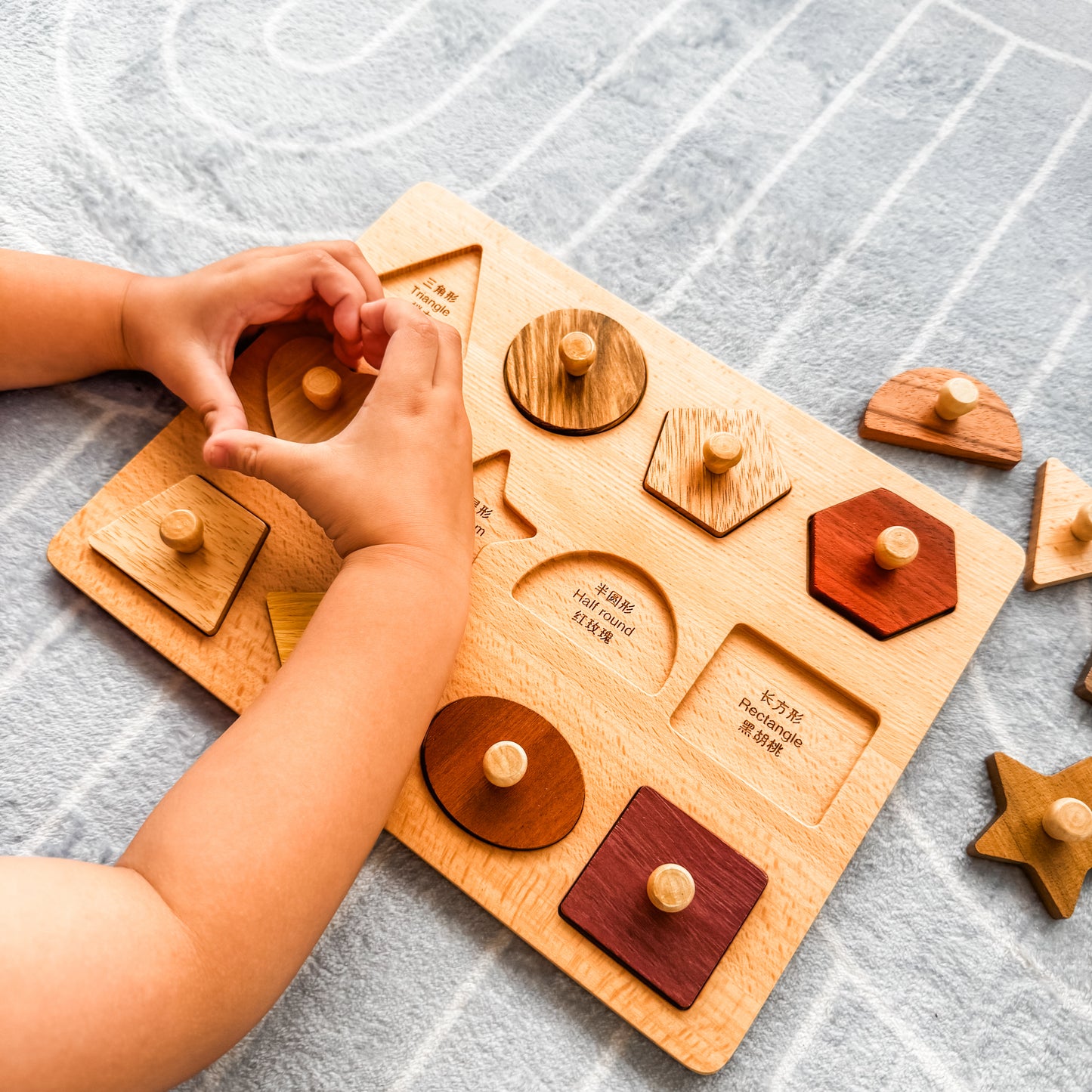 Handcrafted Wooden Shape Puzzle 12 pieces